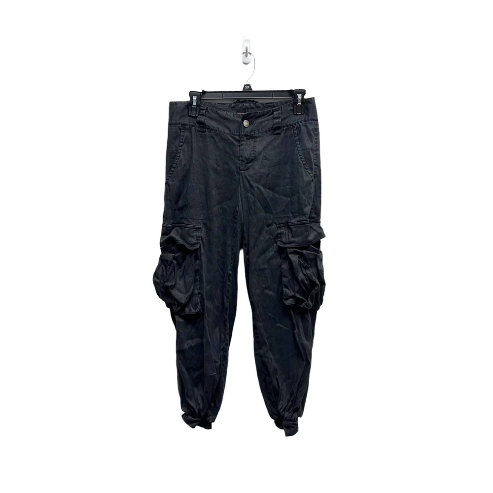 Alice + Olivia Hyde High-Waist Cargo Jogger Pants Black - Picture 2 of 9